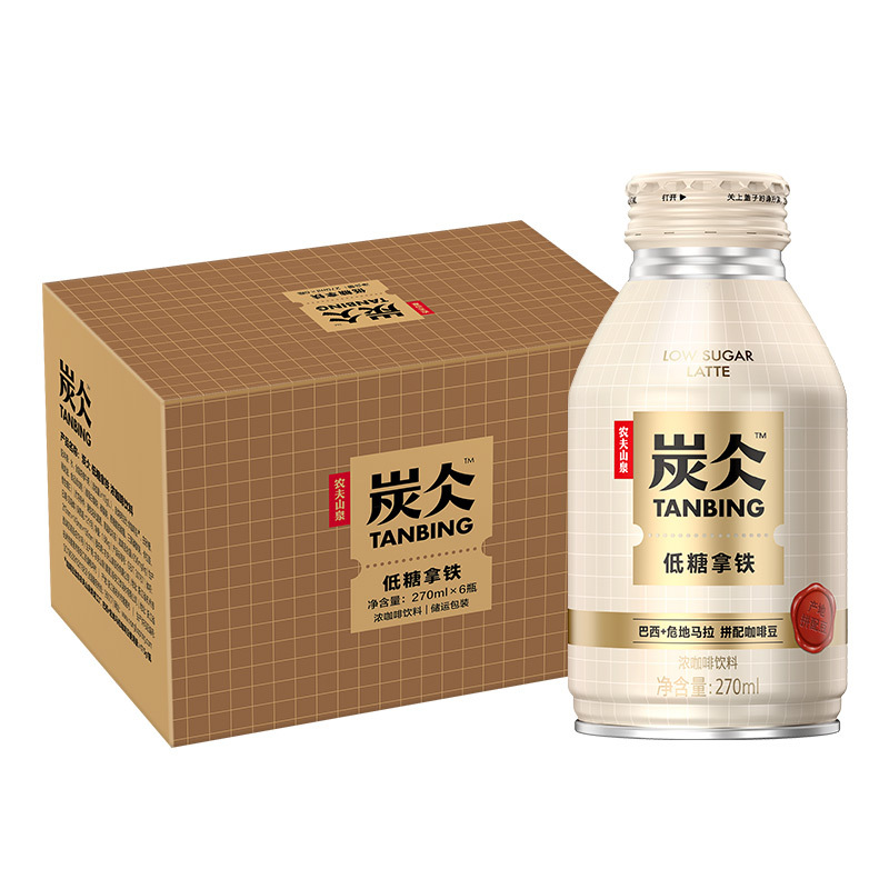 农夫山泉炭仌低糖拿铁浓咖啡270ml*6