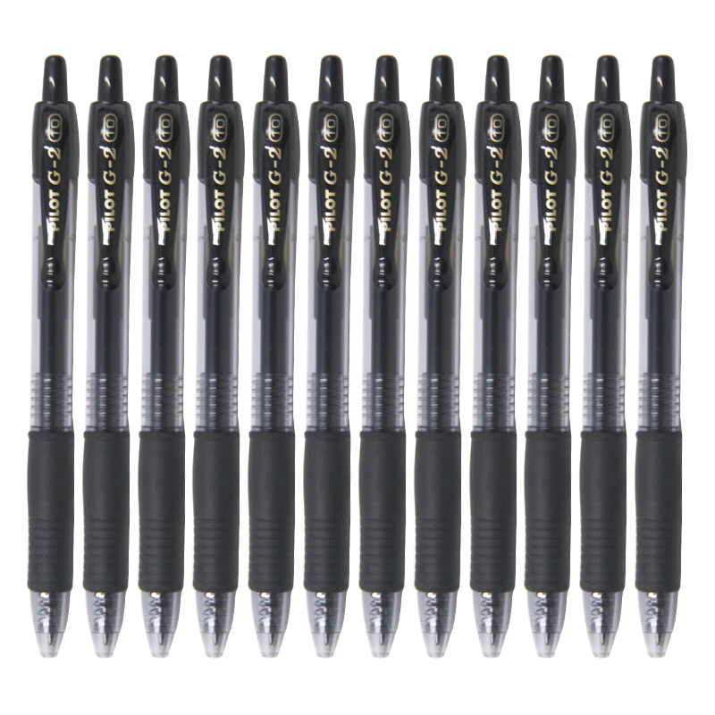 百乐(PILOT)BL-G2-10按动中性笔1.0mm 按制式大容量水笔 黑色/红色 日本品牌
