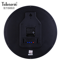 TELESONIC/天王星挂钟客厅静音钟表简约日历时钟现代挂表石英钟 LED显示静音扫秒机芯 14英寸