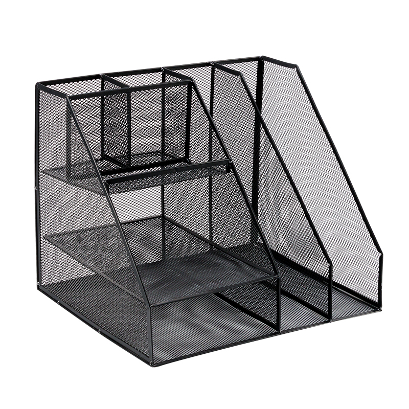 可叠加多层文件收纳筐桌面档案收纳架办公桌书本资料收纳盒 竖式叠架860013层
