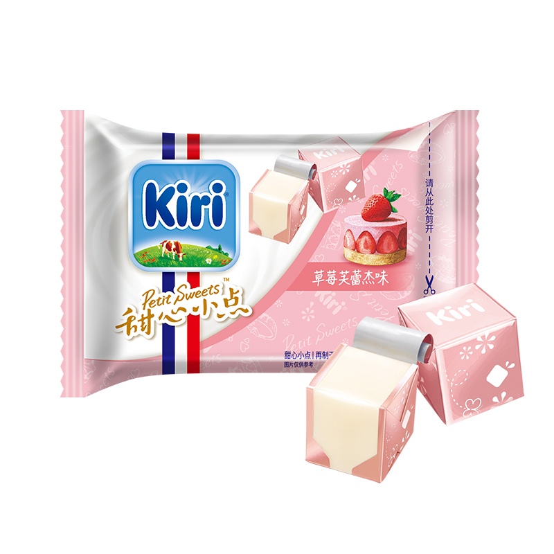乐芝牛kiri凯芮 甜心小点系列奶酪芝士法国原装进口 草莓芙蕾杰味78g*