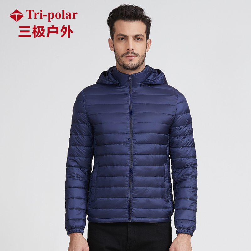 TP8591 冬季新款大码轻薄连帽外套羽绒服男款