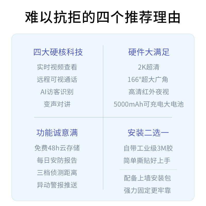 360 可视门铃5 Pro摄像头家用监控摄像头智能摄像机 2K智能门铃电子猫眼 无线wifi 300W超清夜视AR1C高清大图