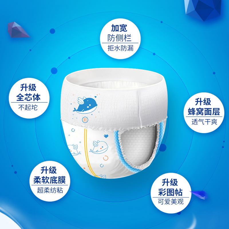 家得宝超薄鲸吸拉拉裤M23片 裤型纸尿裤 婴儿通用尿不湿 学步成长裤高清大图