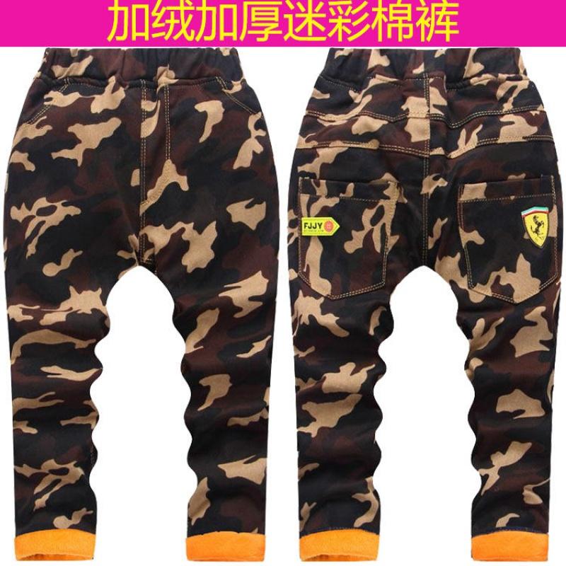 [促销]童装男童裤子加绒加厚长裤格子休闲裤冬季新儿童冬棉裤中大童裤子