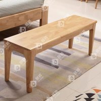 居将 JJ3121622 全实木长条凳餐桌凳换鞋凳床尾凳原木色1.8米