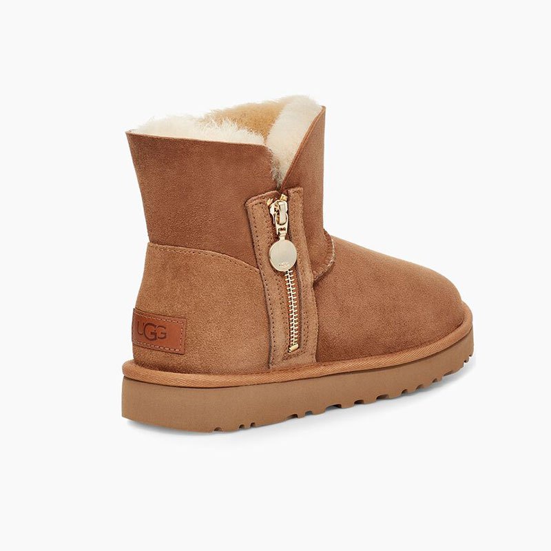 ugg 专柜正品 bailey zip mini 经典迷你贝莉平底短靴侧拉链款 雪地靴