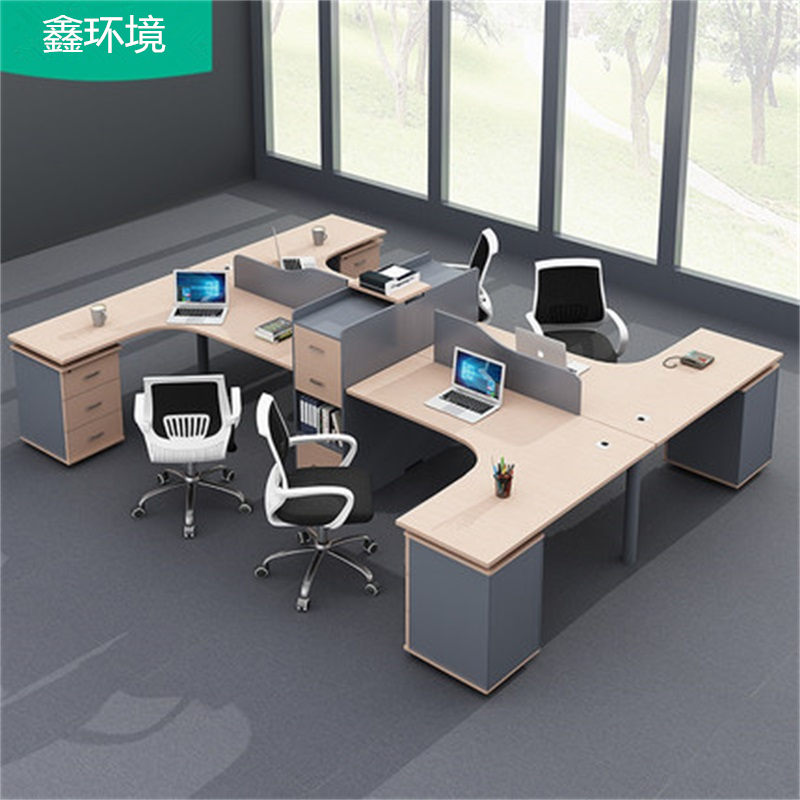 鑫环境 办公家具板式老板桌办公桌简约现代经理桌时尚大班台主管桌屏风隔断工位员工桌工位-