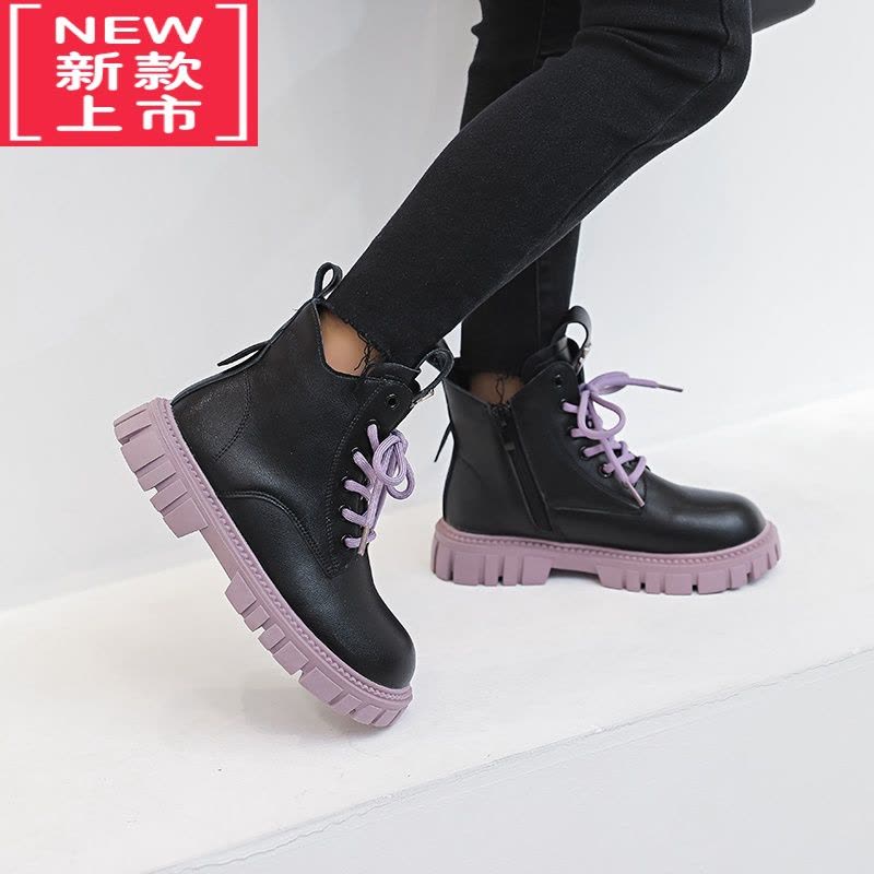 可莉允女童马丁靴2022冬季新款儿童短靴中大童学生低筒女孩子雪地靴图片