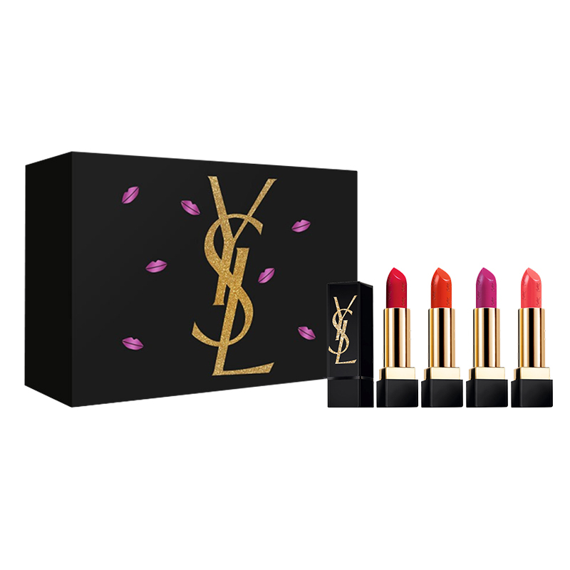 圣罗兰(YSL)黑金诱惑限量「方管」4支装礼盒(口红1#+口红13#+口红19#+口红52#)限量版礼盒