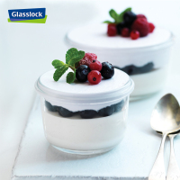 三光云彩（GLASSLOCK）韩国进口钢化玻璃冷冻保鲜盒食物防漏密封储存盒圆形婴儿辅食盒碗3件套礼盒套装165ml*3