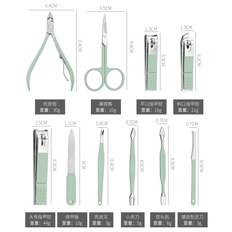 艾逸瑶选 茱莉亚马卡龙修容修甲工具17件套 GJ-8015高清大图