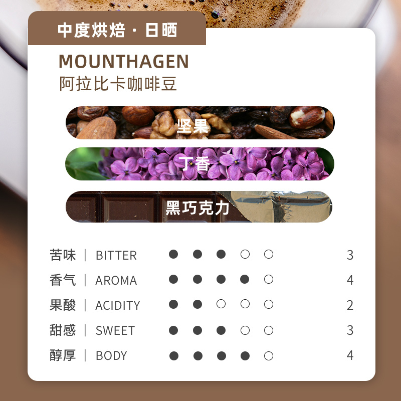 Mount Hagen德国进口咖啡豆阿拉比卡精品手冲咖啡豆日晒中度烘焙美式250g