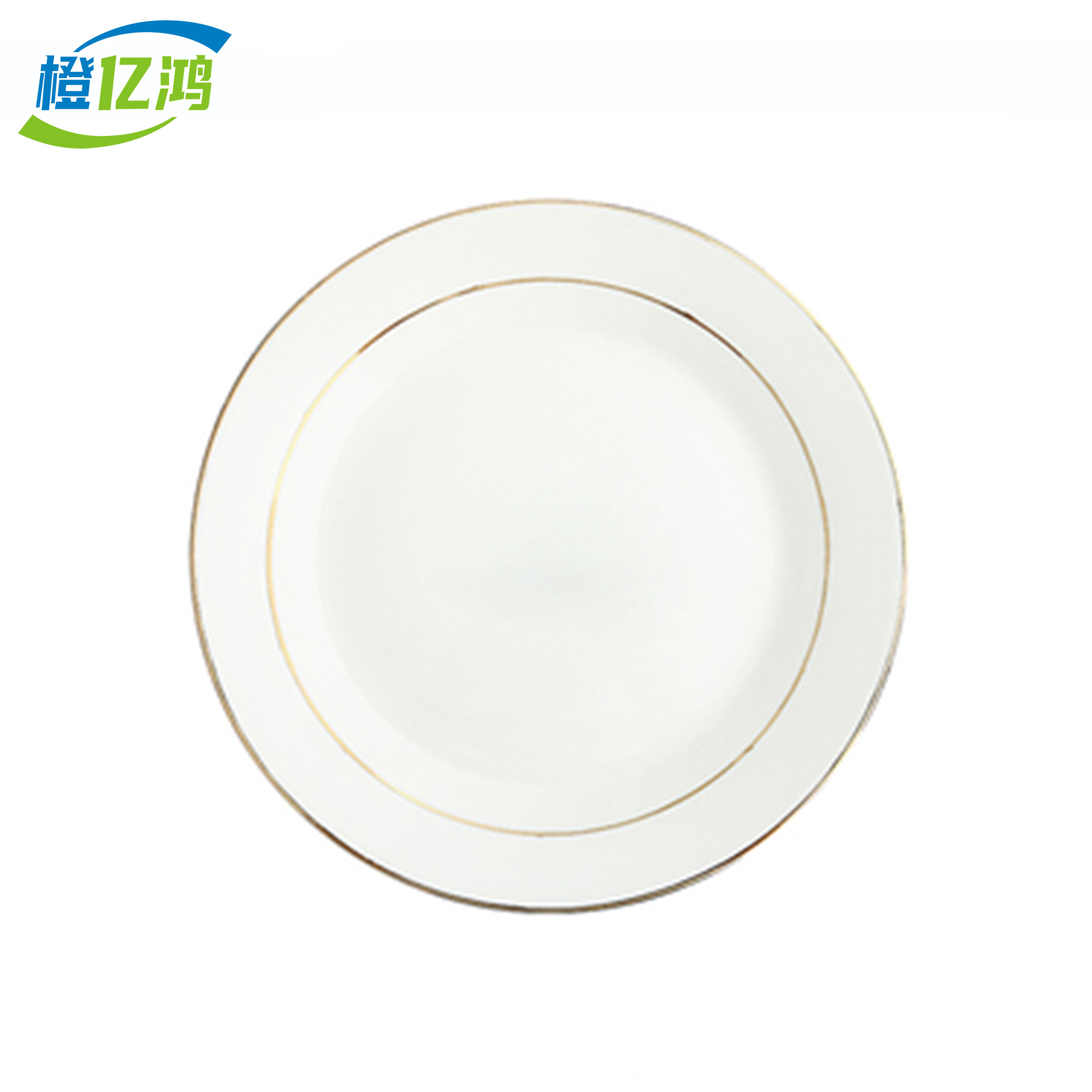 橙亿鸿 陶瓷平盘双金线菜碟盘子 11英寸/个高清大图