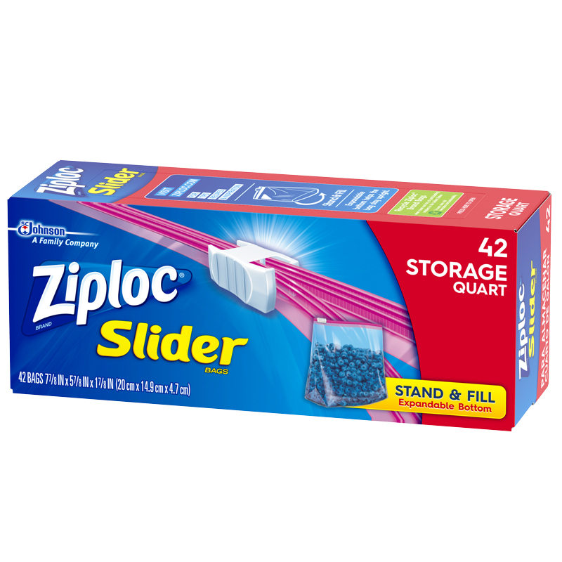 密保诺 Ziploc 美国进口 加厚拉链式可站立密实袋 保鲜袋 非保鲜膜 中号42个 全美热卖品牌
