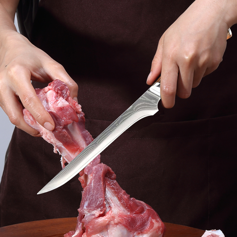 大马士革钢剔骨刀屠宰卖肉刀具分割骨头肉刀切肉刀削骨切羊肉刀