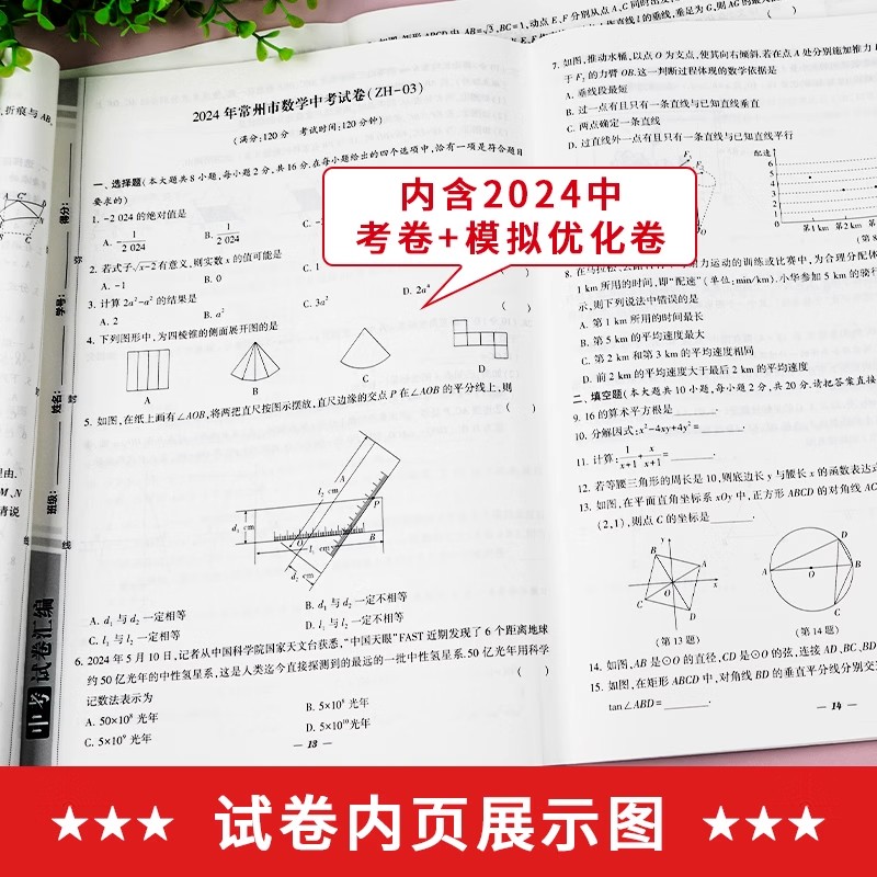 [语数英物化5本]备考2025中考真题+模拟卷 初中通用 [正版]备考2025江苏省十三大市中考试卷汇编锁定中考2024高清大图