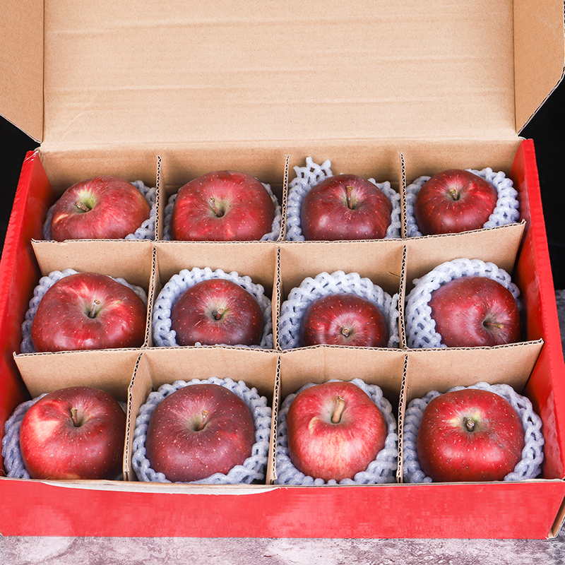 预售西沛生鲜甘肃花牛苹果礼盒装新鲜水果12枚装单果80mm以上