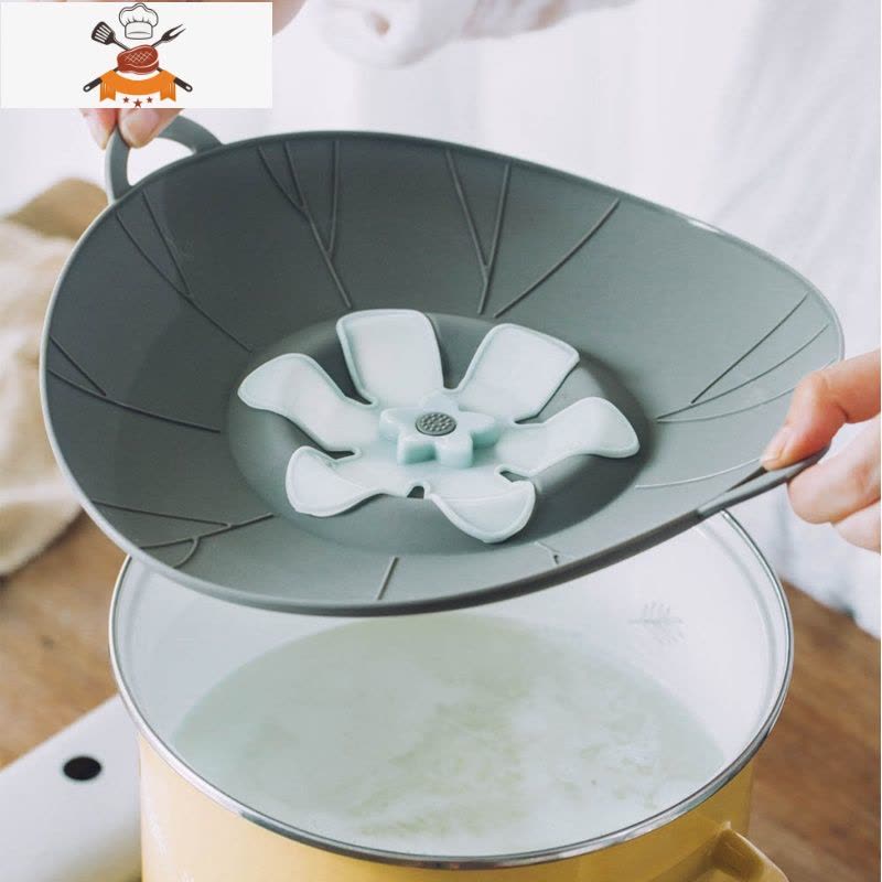 硅胶防溢锅盖厨房多功能家用煮粥防溢锅器防溢盖大号盖子 敬平 格调灰(适用14-24cm锅)锅具配件图片