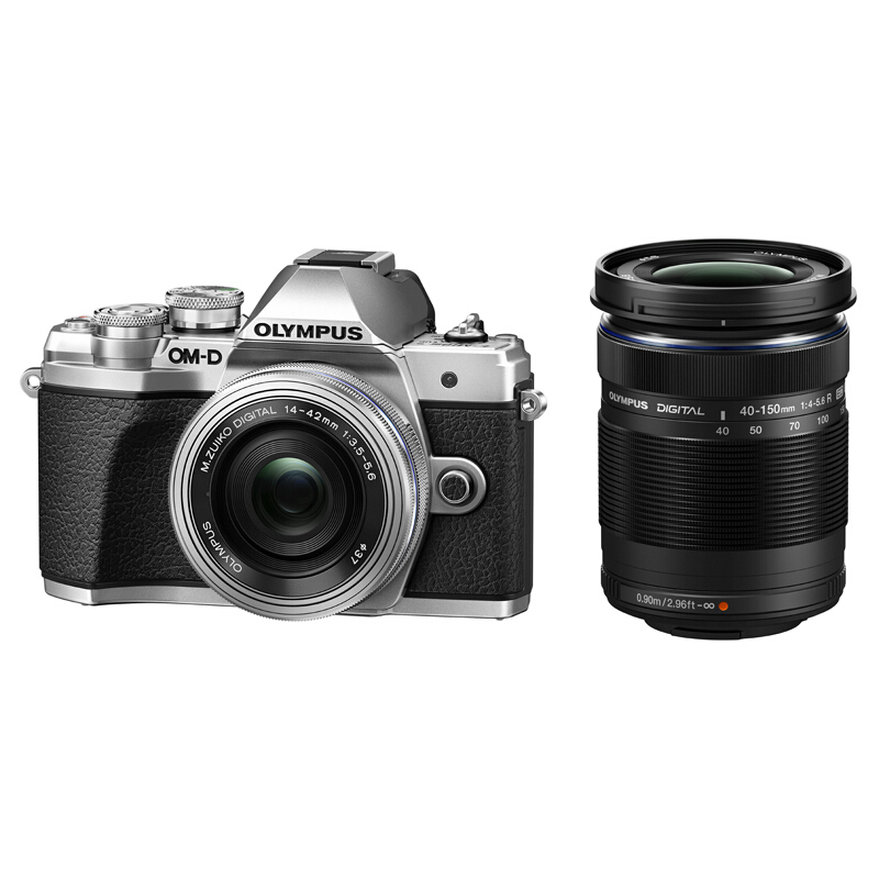 奥林巴斯E-M10 MarkIII-14-42mm EZ + 40-150mm R 银色 微单双镜头套装1605万像素