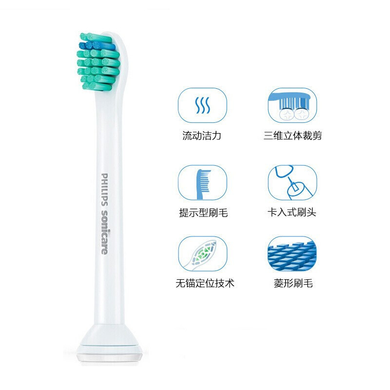 飞利浦（Philips）电动牙刷头HX6021/05 一支装清洁迷你型 适配HX6730/HX6511等型号