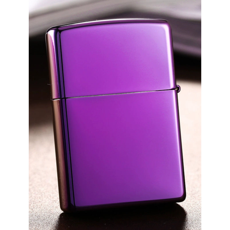 正版zippo防风煤油打火机紫冰紫色芝宝商标标志24747zl正品送男友情人