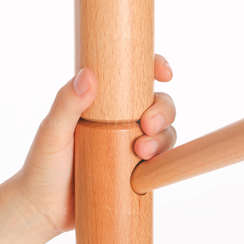 翌嘉YJ4122612 实木衣架落地卧室挂衣架内挂包架门口挂衣杆 3.5cm胡桃色圆盘高清大图