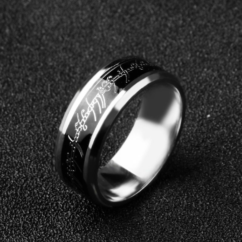 欧美霸气戒指男个性钛钢男男士戒指复古指南针指环学生夜光尾戒