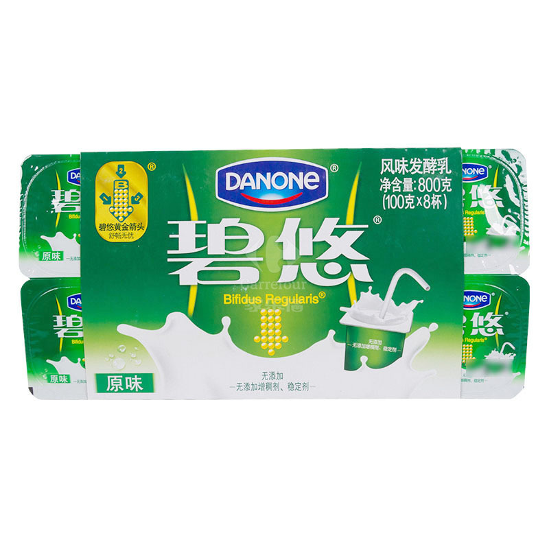 达能碧悠酸牛奶原味100克8杯