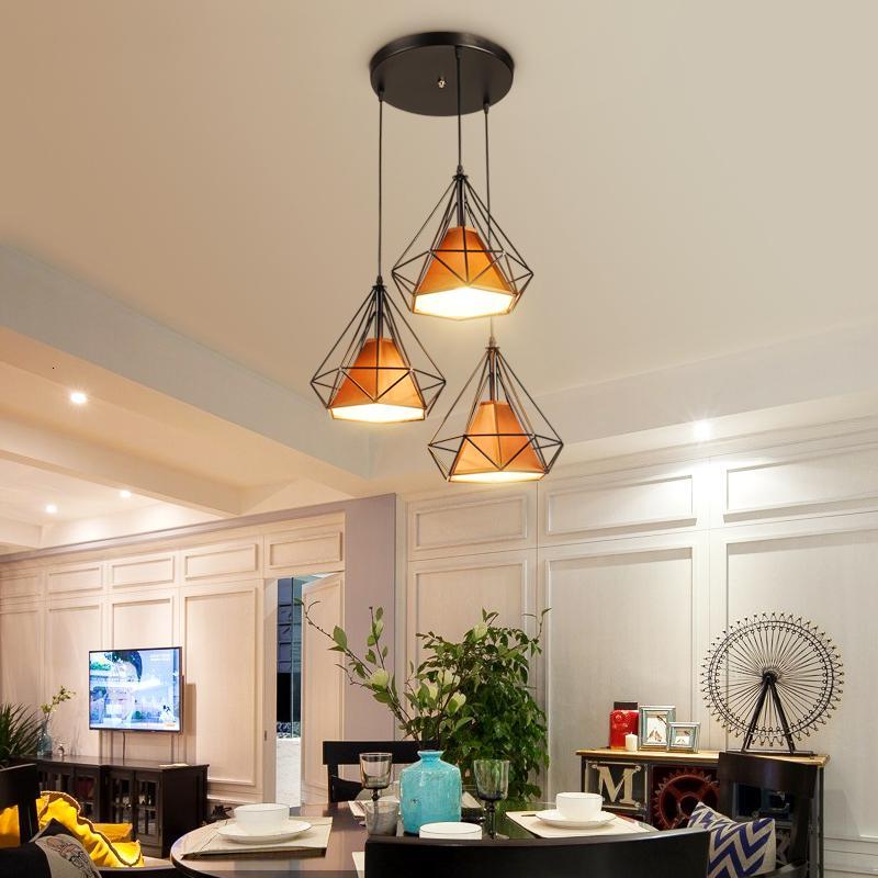 钻石餐厅吊灯闪电客现代简约三头创意loft灯饰艺术铁艺吧台餐厅个性