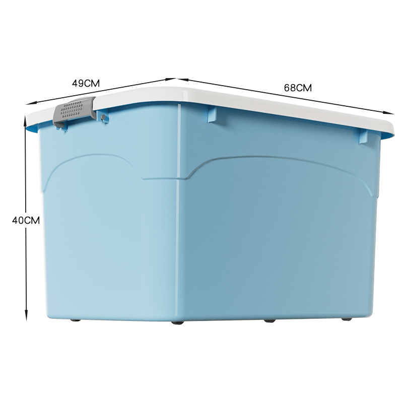 鑫木樽滑轮收纳箱68*49*40cm个高清大图