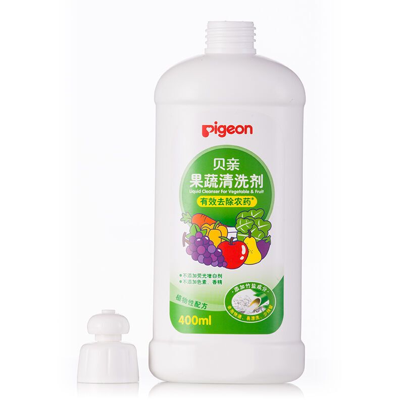 贝亲(Pigeon) 果蔬清洗剂 婴儿水果蔬菜辅食清洗液 有效去除农药 宝宝果蔬清洁剂 MA64瓶装400ML