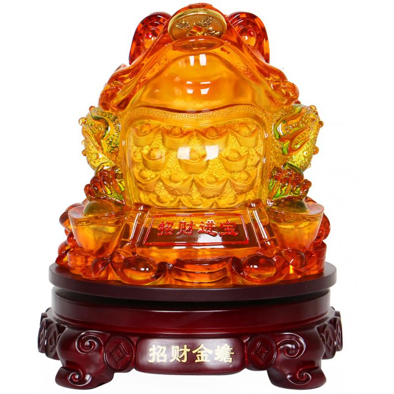 美帮汇金蟾蜍摆件大号琉璃仿玉三足金蝉工艺品客厅摆设店铺开业礼品高清大图