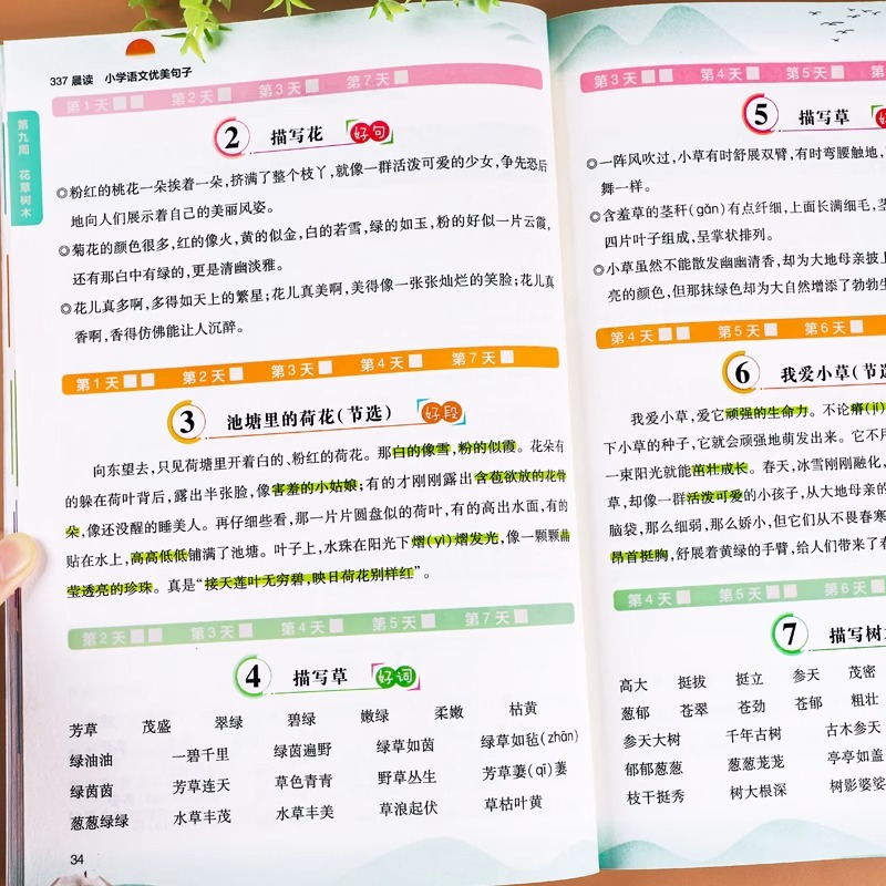 语文优美句子+英语美文+小学古诗文[3册] 小学通用 [正版]337晨读法优美句子积累大全小学生一二三年级四五六年级语文高清大图