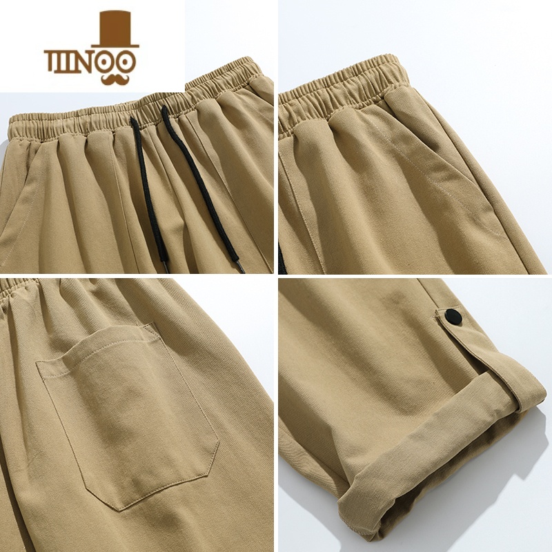 YANXUJIE STUDIO日系小个子男装2023新款休闲裤男潮牌宽松直筒工装裤高清大图