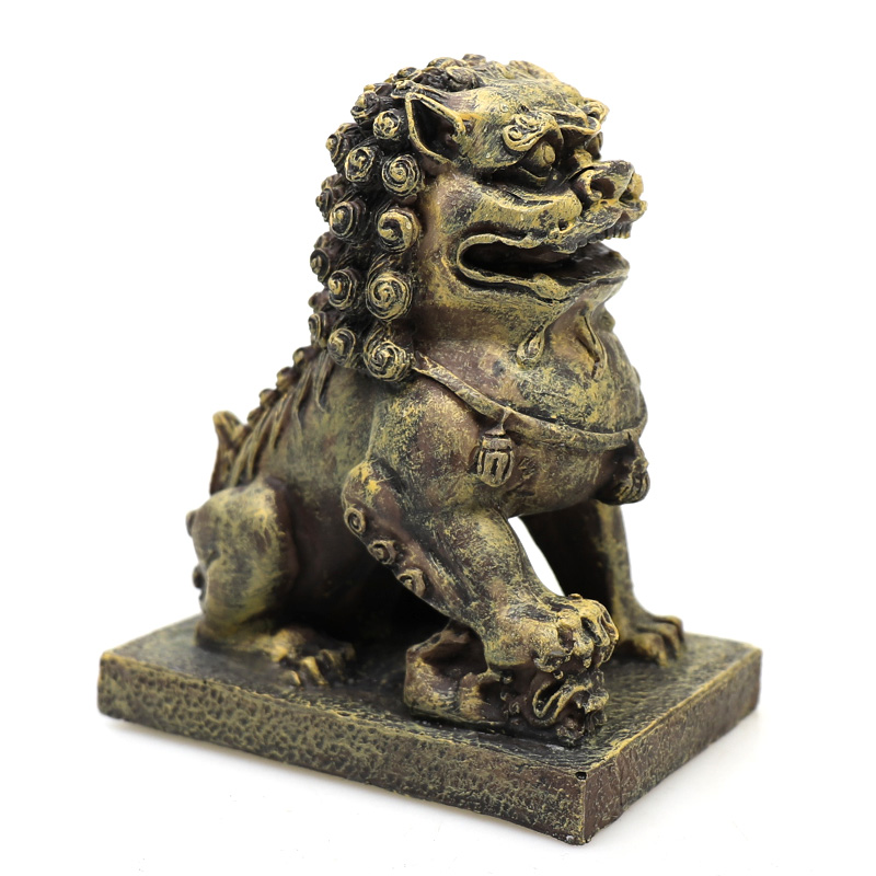仿真鱼缸造景禅境古佛像水族箱树脂装饰假山石像梦幻狮子摆件高清大图