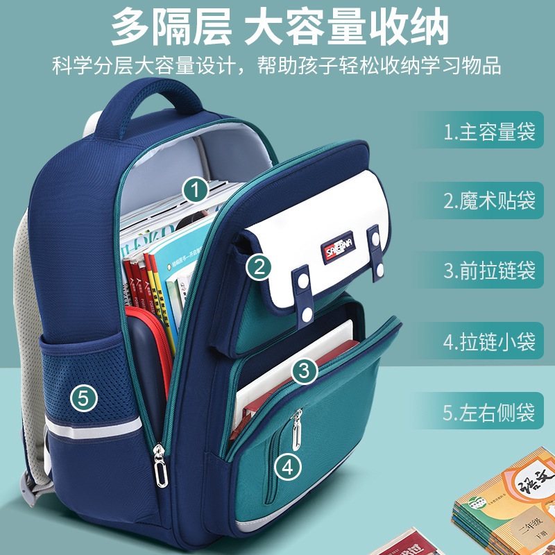 新款韩版可爱书包小学生女生1-3-6年级儿童书包护脊双肩包高清大图