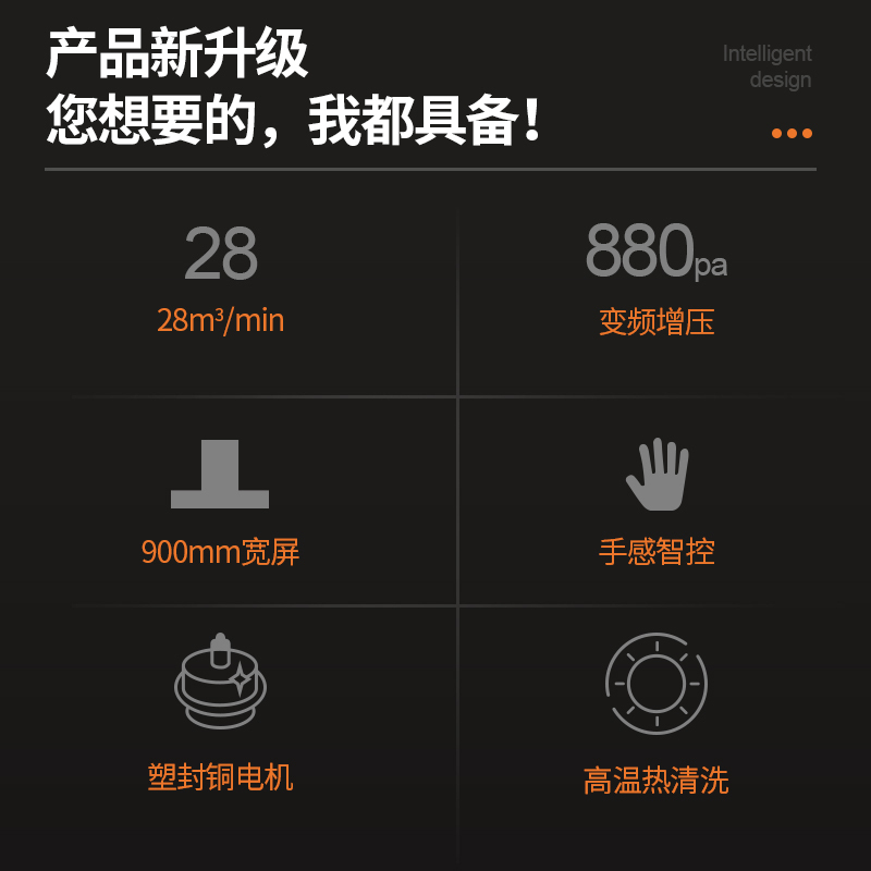 美国浦利顿(plodon) PLD-238-B1 抽油烟机顶吸式欧式家用厨房大吸力一键自动清洗900mm脱排挥手智控