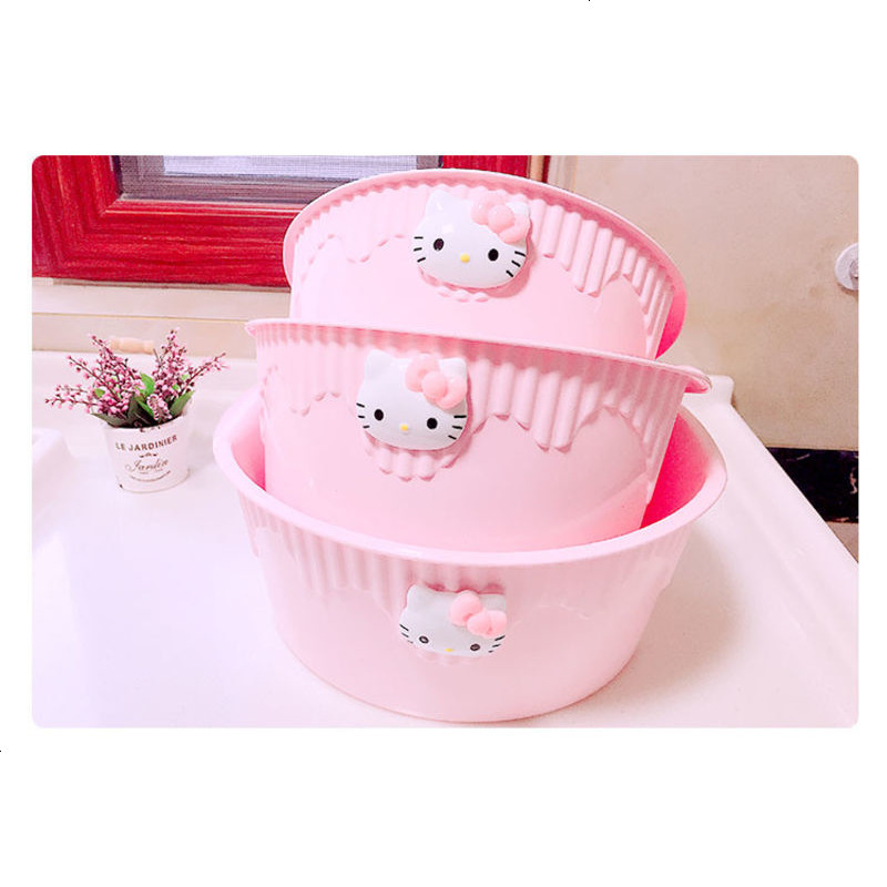 hellokittykt环保塑料卡通洗果蔬盆婴儿儿童脸盆