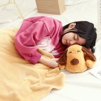 卡通河马趴猪抱枕被子两用靠垫汽车办公室三合一空毯子午睡枕头