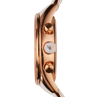 阿玛尼(EMPORIO ARMANI)三眼计时日历女士手表 欧美品牌时尚情侣女士石英表 AR5906