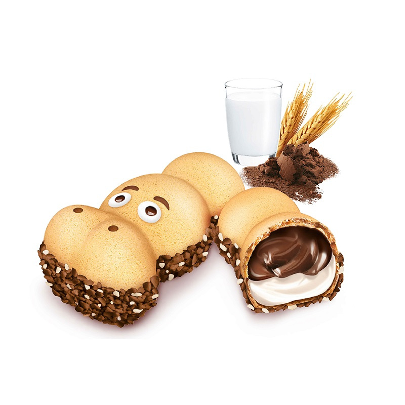 健达 快乐河马 牛奶可可酱注心威化饼干(1条装)20.7g/支