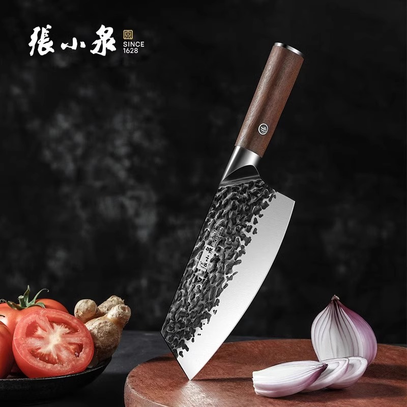张小泉锻打切片刀古法工艺锋利耐用切肉不粘家用厨房精钢菜刀8138高清大图