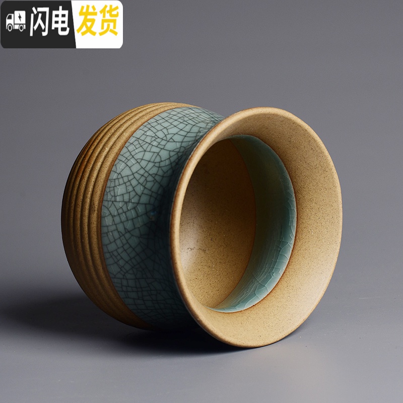 三维工匠蝴蝶兰专用花盆陶瓷哥窑粗陶小号君子兰多肉植物盆栽小老桩陶土盆 [哥窑8199蓝色-铁线] 中等花盆容器高清大图