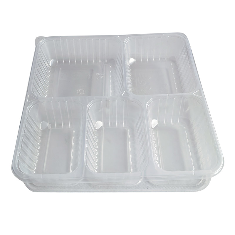 亿铁(YI TIE)一次性餐盒方五格1500ml带盖100只/件高清大图