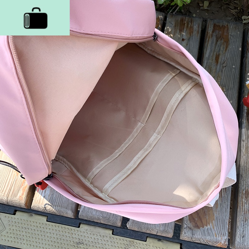 可爱书包女小清新双肩包小学生初中生背包桃心防水轻便ins超火的NEW LAKE高清大图