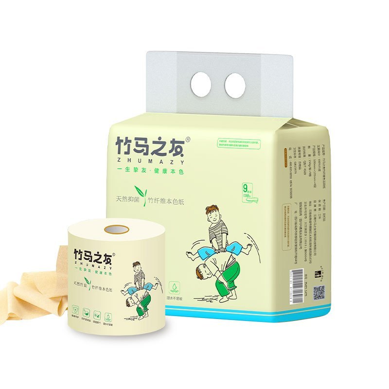 竹马之友竹纤维本色卷纸27卷/3提/箱高清大图