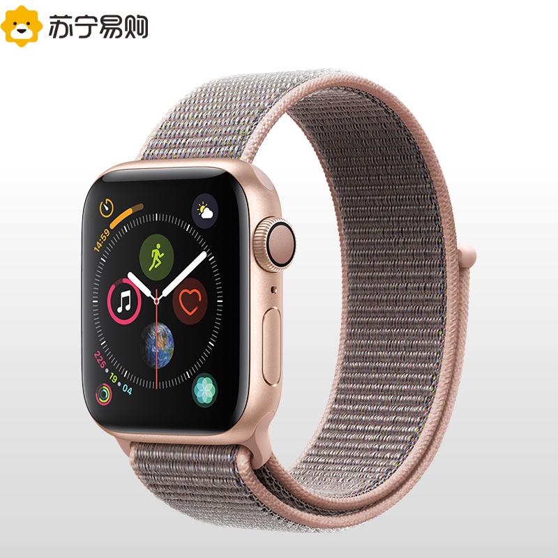 Apple Watch Series4 智能手表 GPS 44毫米 金色铝金属表壳搭配粉砂色回环式运动表带