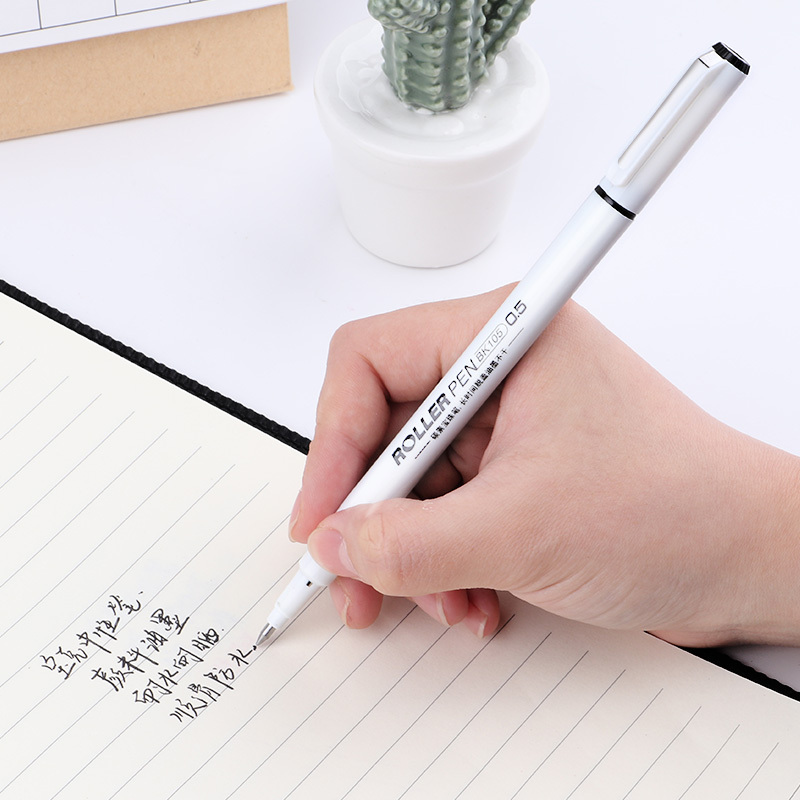 宝克(baoke) BK105水性碳素宝珠笔签字笔简约商务办公水性笔 0.5mm 12支/盒