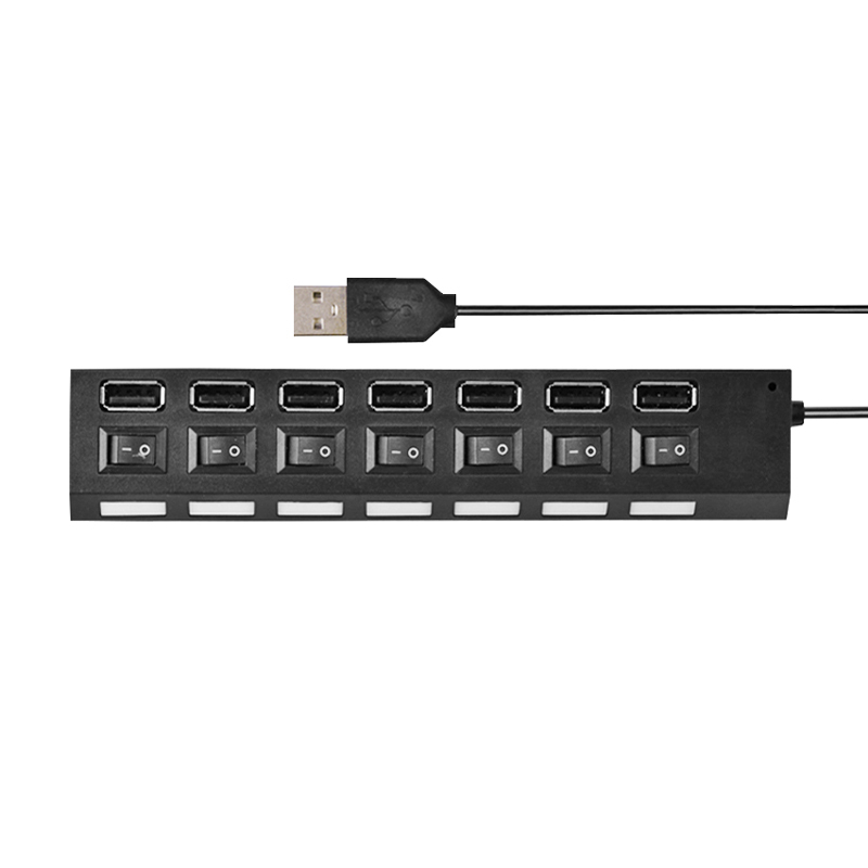 酷比客(L-CUBIC) LCHB18BBK 7口USB2.0集线器带开关HUB扩展坞